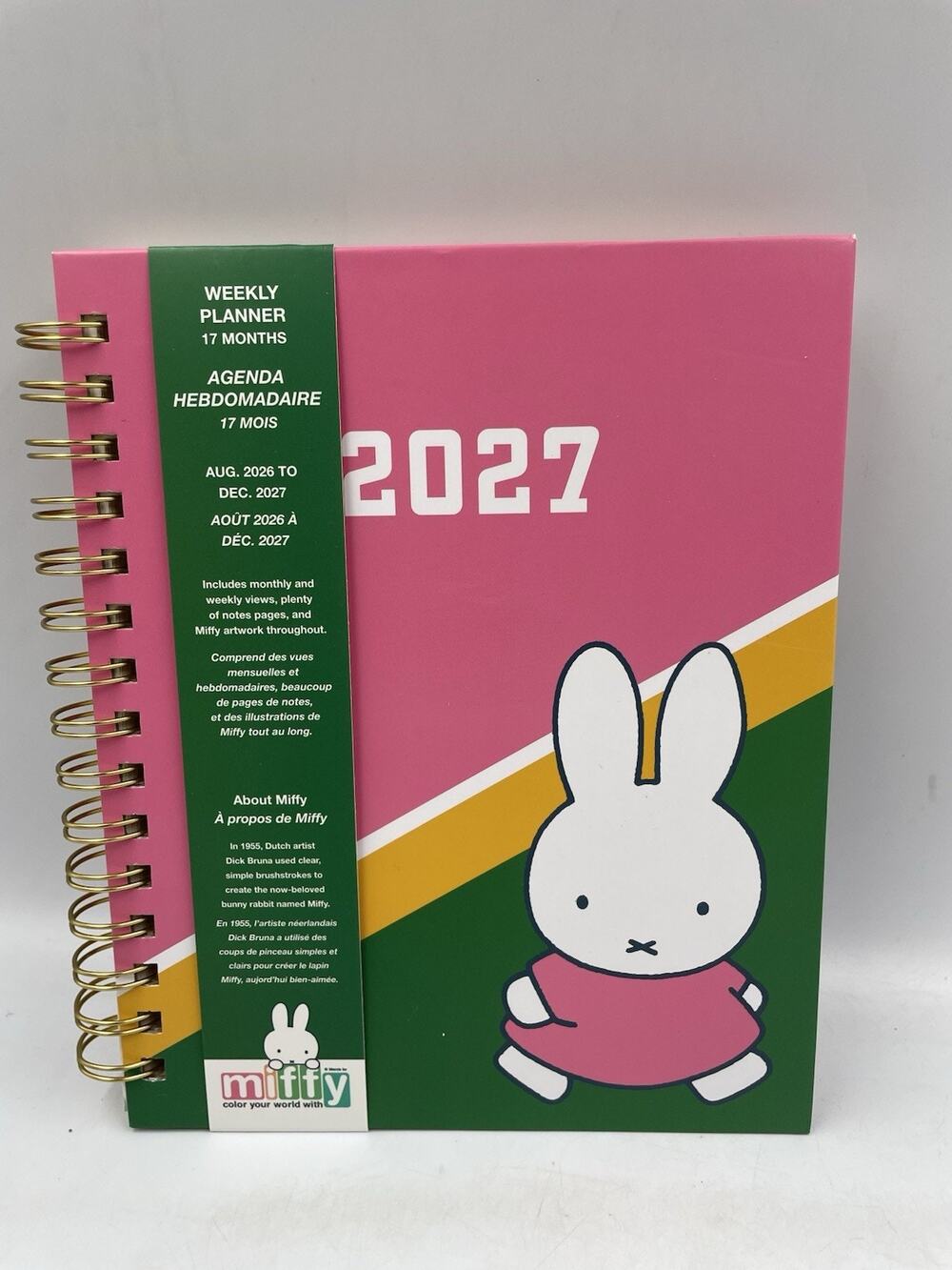 Miffy 17 Month Planner/Calendar August 2026 – Dec 2027